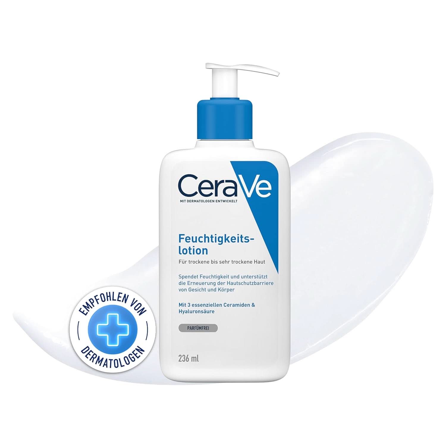 Cerave tělové mléko s dávkovací pumpičkou, vhodné pro atopickou dermatitidu a suchou až velmi suchou pokožku, 236 ml Kosmetika a kosmetika Naty Shop