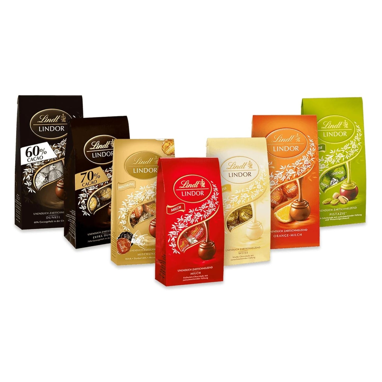 Lindt Dárková sada čokoládových pralinek | 477 g | 5 krabiček Lindt pralinek ve variantách: Exquisite, Minipralinka, LINDOR Gift, Small Thank You, From the Heart | Pralinkový dárek | Čokoládový dárek