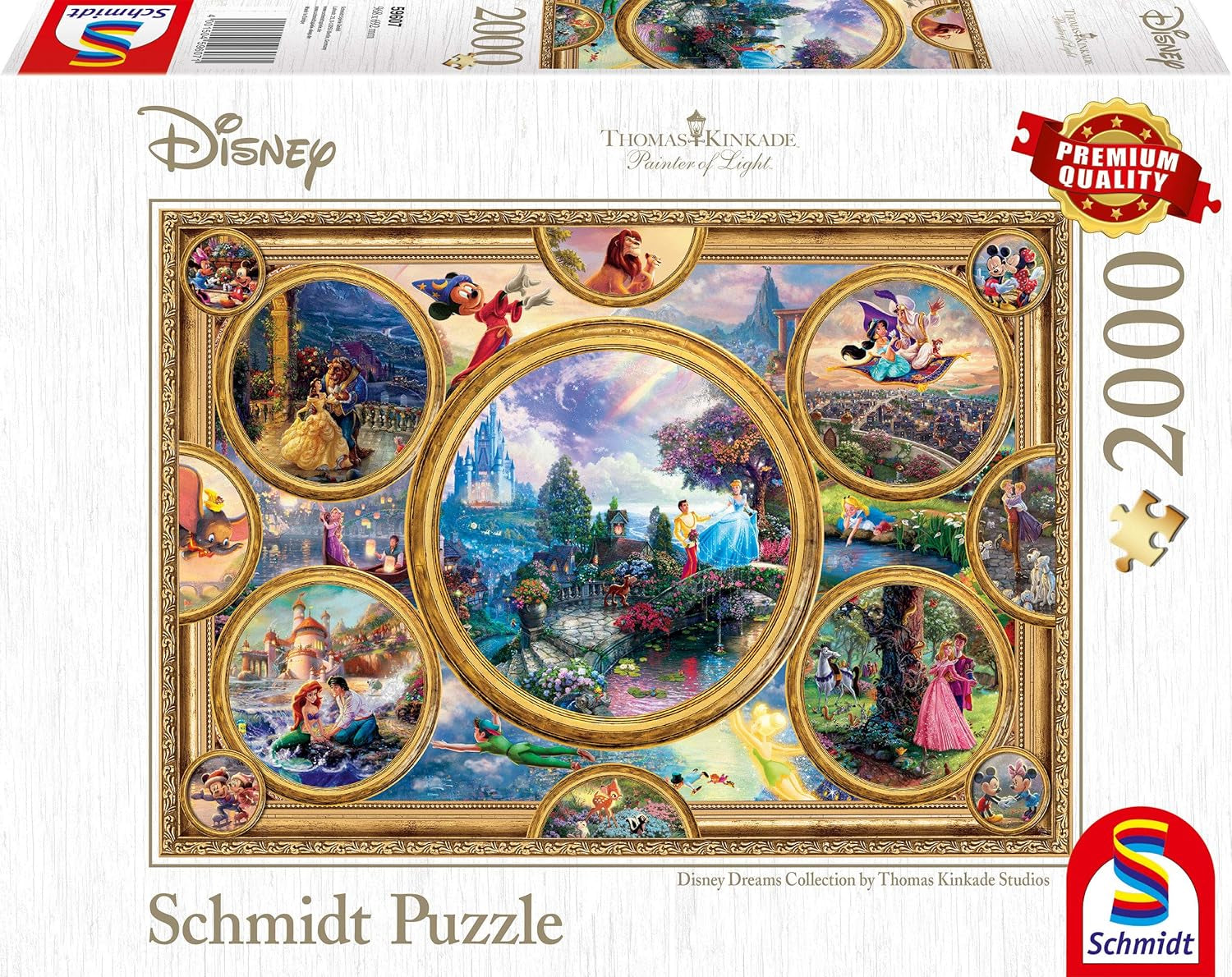 Schmidt Spiele 59607 Thomas Kinkade Kolekce Disney Dreams 2000 dílků puzzle Naty Shop Single
