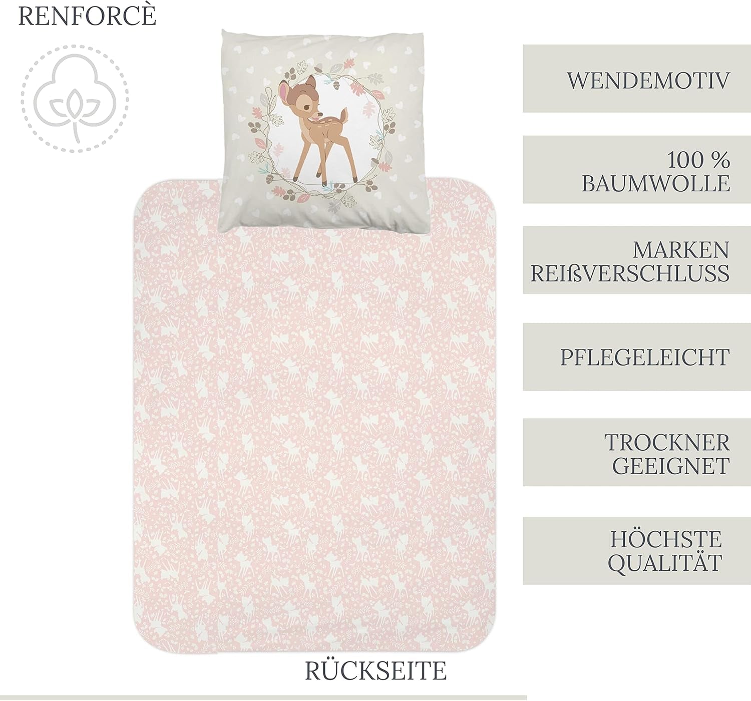 Povlečení pro dívky, Bambi, 100% bavlna Povlečení - dětské Naty Shop