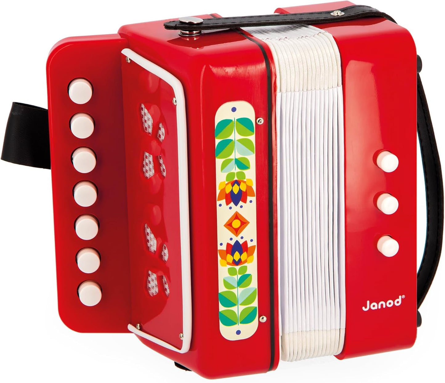 Janod - Akordeon Gioia - Hudební nástroj pro děti - Hraní rolí a raná hudební výchova - S popruhem - Od 3 let, J07654 Jucarii Bebe Naty Shop