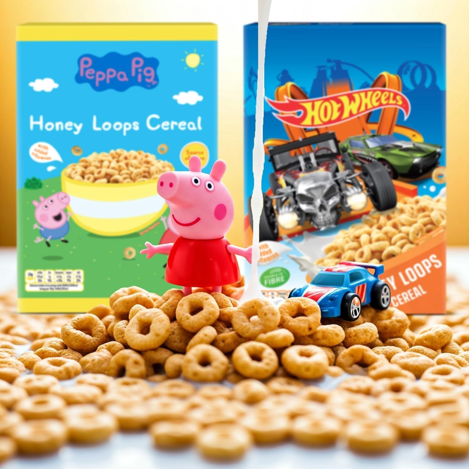 Peppa Pig Honey Loops Cereal, Knusprige Vollkorn Frühstückscerealien Mit Zugesetzten Vitaminen, 1Er Pack (1 X 375G) Cereálie Naty Shop