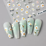 5ks Geprägte Gänseblümchen Nagelsticker Selbstklebend Blumen Nagelaufkleber Gänseblümchen Schmetterling Nagel Sticker Nageldesign Aufkleber Nägel Zubehör Blume Nail Sticker Flower Nail Art Stickers