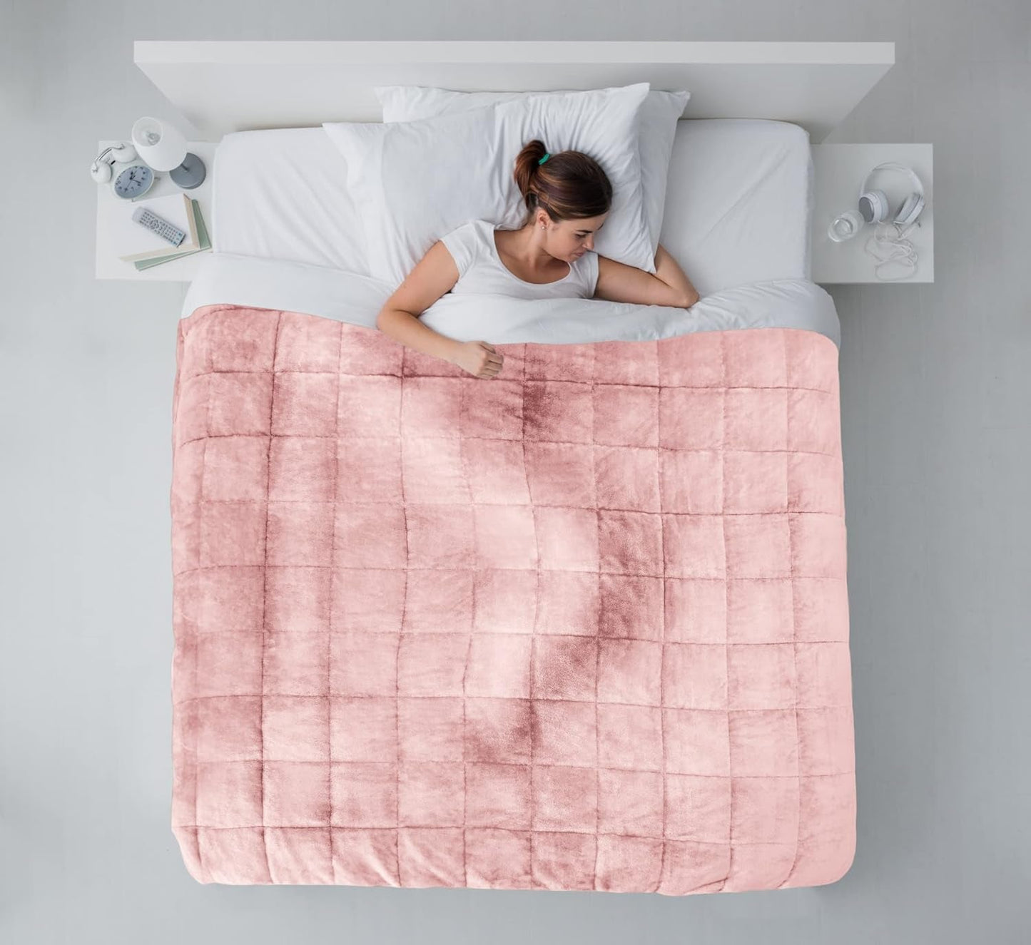 Emma Barclay vážená deka Sherpa, 127 X 152 cm, Blush Pink Postele a deky Emma Barclay