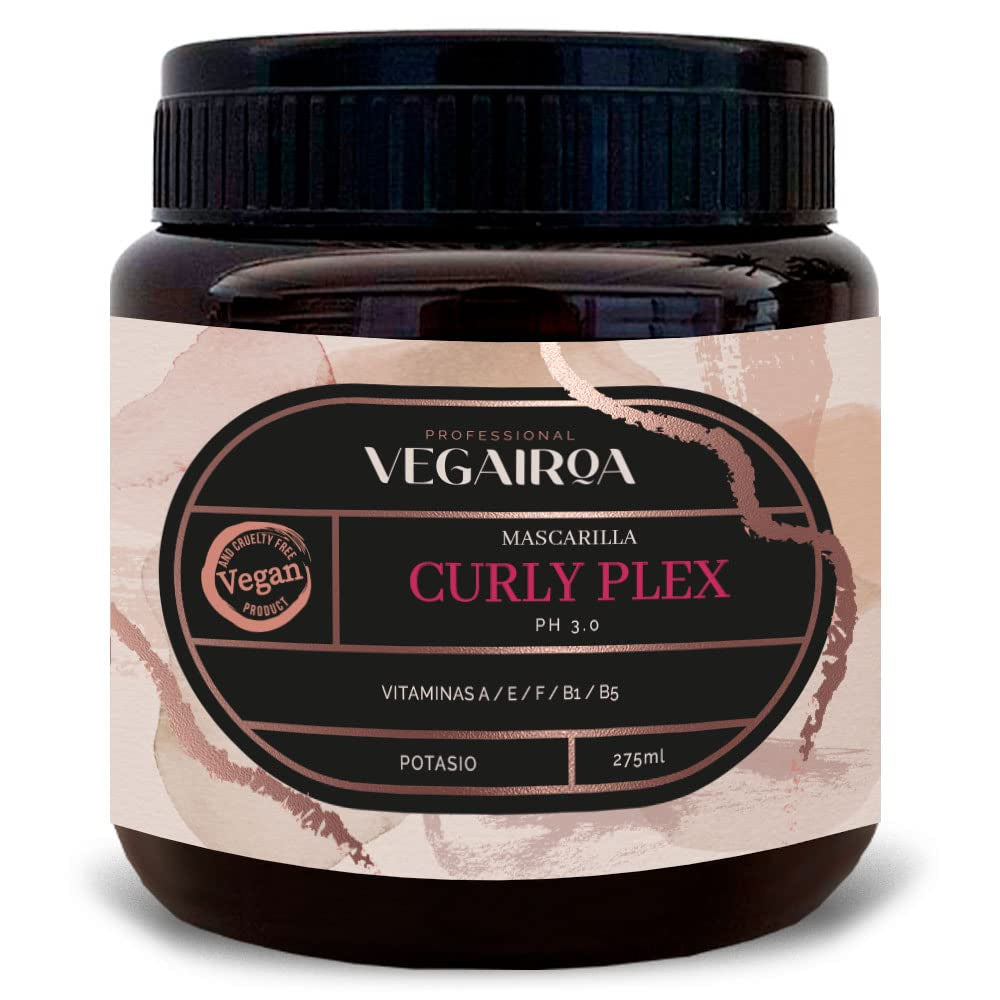 VEGAIROA - Curly Plex Mask - Maska pro definované kadeře bez krepatění - Hluboce hydratační péče - Pro kudrnaté nebo vlnité vlasy - Profesionální veganský kadeřnický produkt - 300 ml Naty Shop Hair Mask Výchozí název