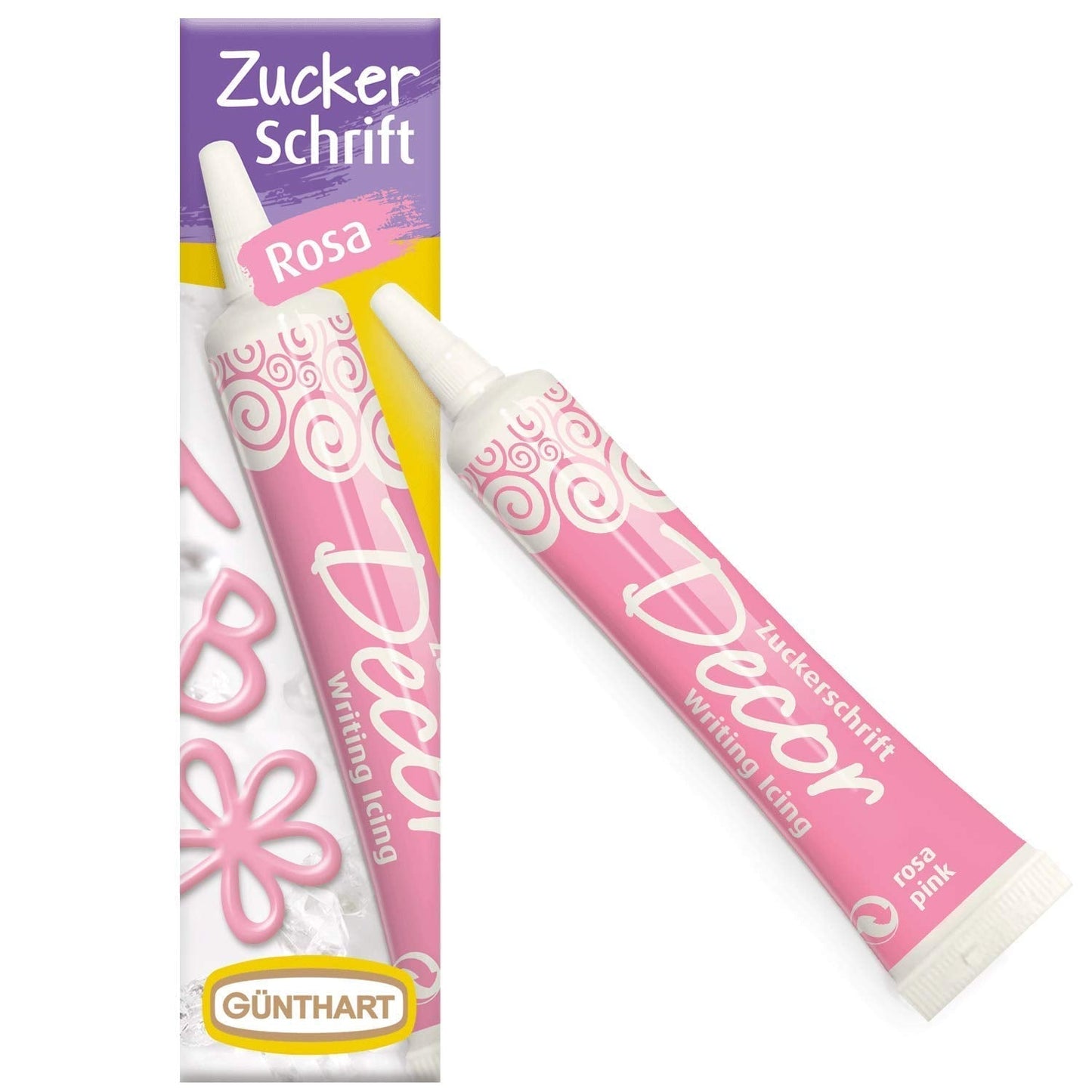 Günthart Backdecor 25 g Cukr s písmeny ZLATÝ Pro všechny dezerty ve zlaté barvě Vyrobeno z cukru pro krásná písmena a vzory, 1 balení (25 g)