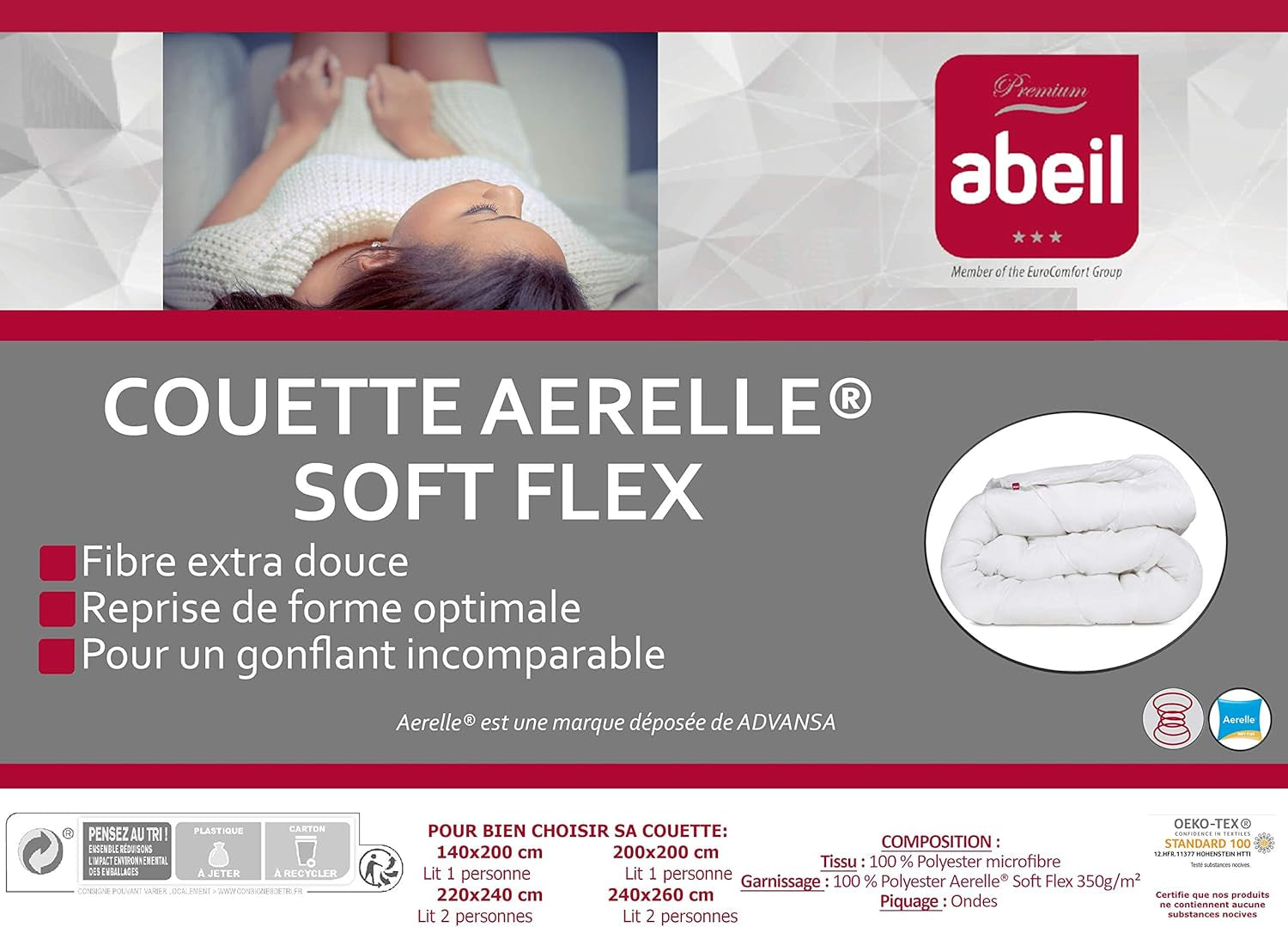 Přikrývka Soft Flex, polyester, bílá, 240 X 260 cm Přikrývky a přikrývky Naty Shop