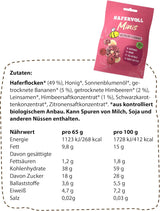 HAFERVOLL Minis řepka a banán 8x 65g – certifikované bio, s medem, bez přidaného cukru, ideální pro sdílení