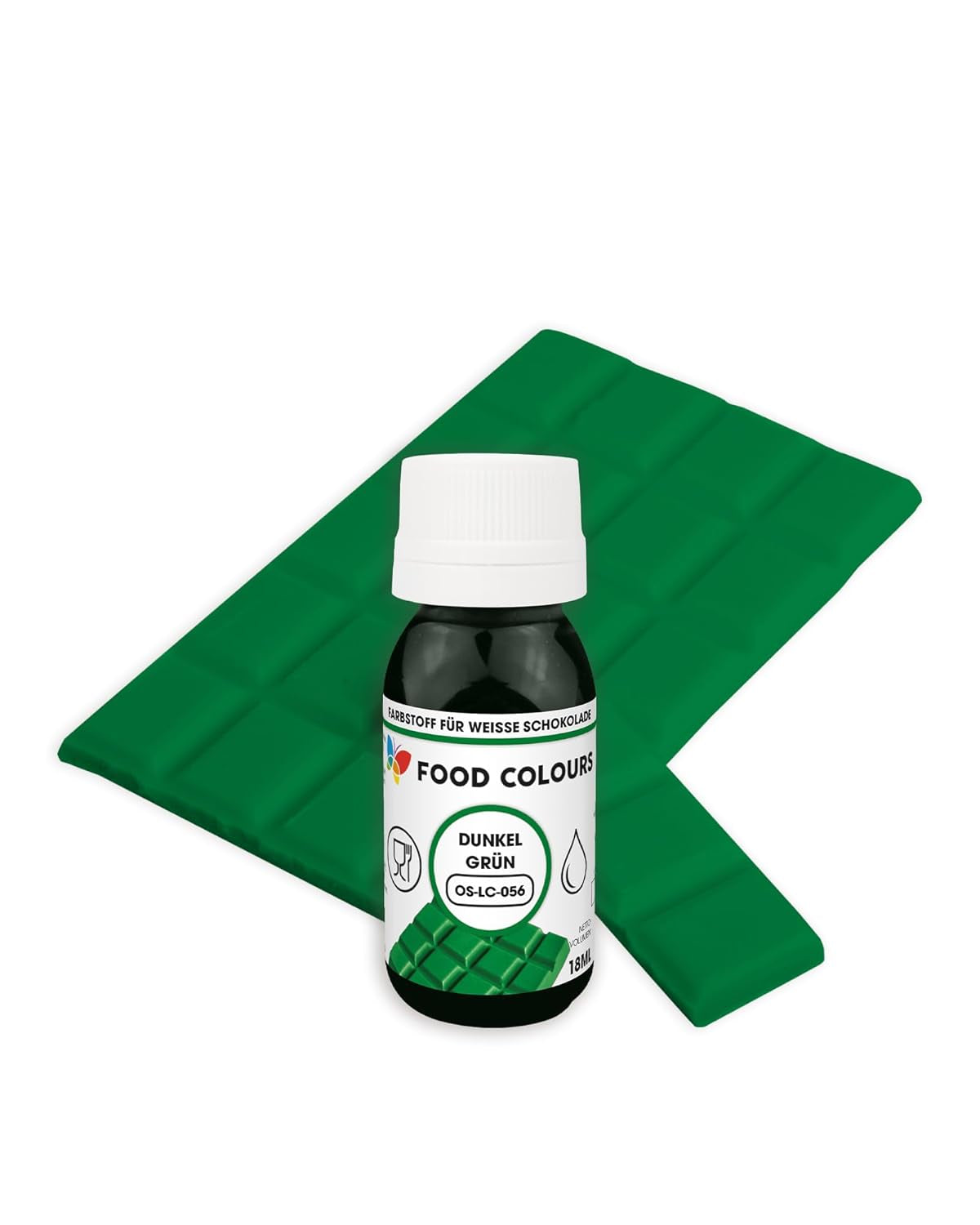 Potravinářské barvivo OS-LC DARK GREEN 18 ml Potravinářské barvivo na bílou čokoládu, pralinky, krémy, tučné pečivo, ozdoby na dorty a dorty