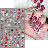 JMEOWIO Nagelsticker Weihnachten 10 Blatt Nail Art Sticker Selbtklebend Nagelaufkleber Schneeflocke Winter Urlaub Süß Dekoration Nageldesign Zubehör