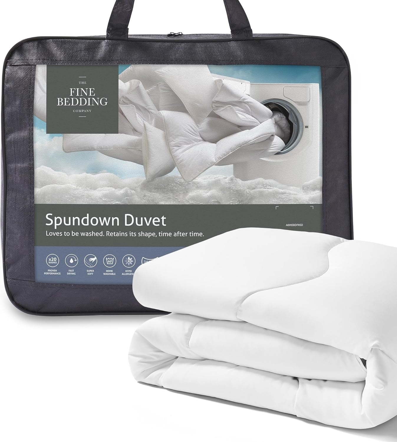 Double Spundown přikrývka 4,5 Tog Lehká Hypoalergenní Teplá omyvatelná letní přikrývka Dvojlůžko Luxusní hotelová kvalitní potah z našich recyklovaných materiálů Letní přikrývky a přikrývky Naty Shop (4,5 Tog) Manželská postel