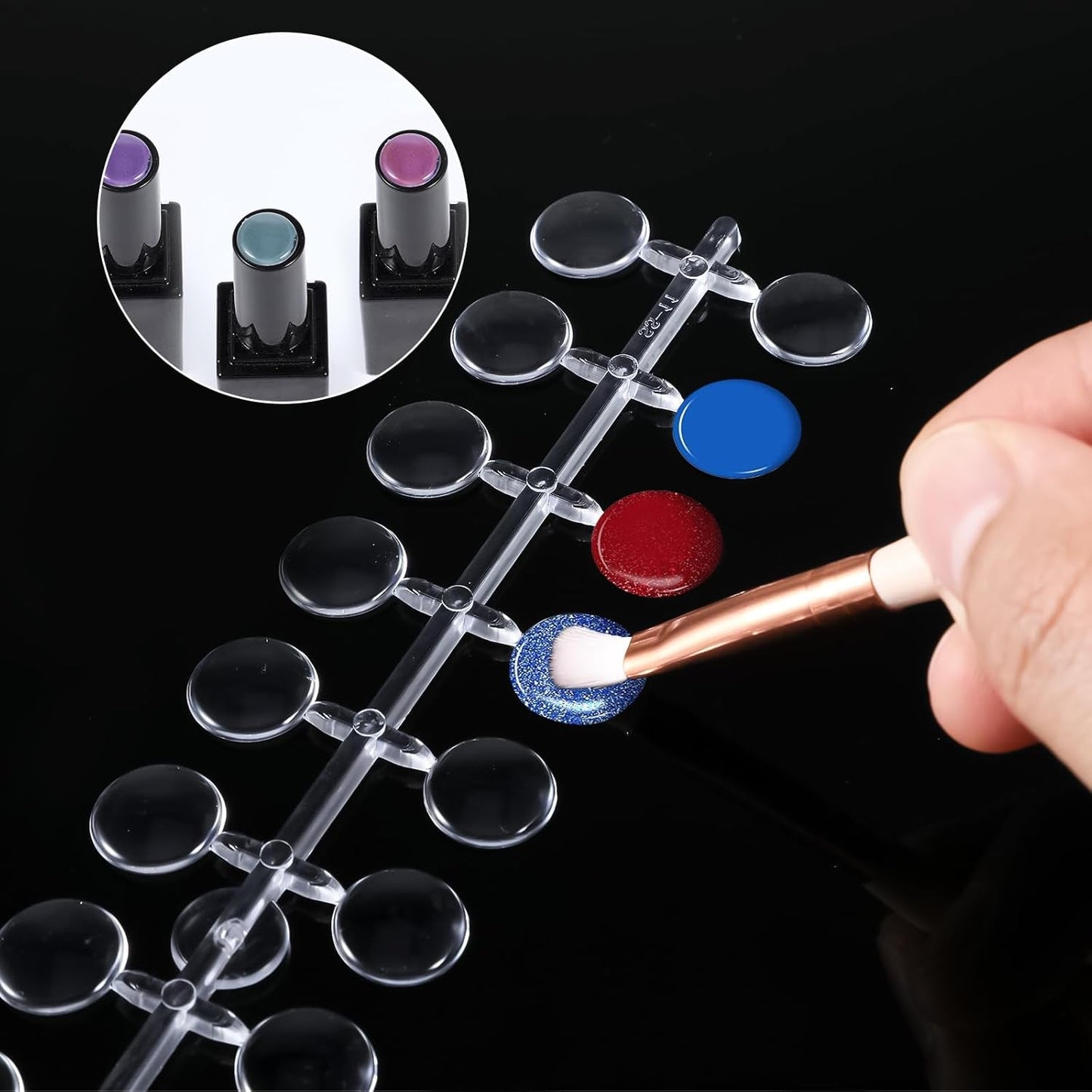 240 Stück Nagel Display Punkt Farbpunkte,Transparentní Nail Art Display,Nagellack Displays Rund Für Nagelstudio Und Anfänger,Diy Nail Art Nagelstudios