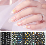 3D Nálepka na nehty Aurora 30 Blatt Gold Nálepka na nehty Selbstklebend Nagelaufkleber Holografisches Stern Herz Dekoration Nageldesign Zubehör