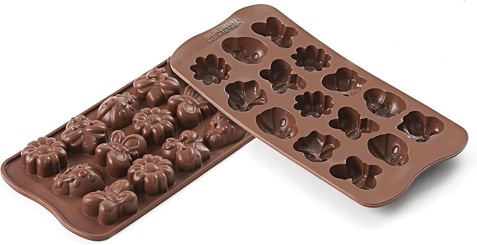 Silikomart 199199, forma na čokoládu, Jarní model, 15 pralinek, Brown Kitchen Naty Shop