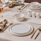 Sada nádobí Karaca Stream Bone Bomo pro 12 osob Sada elegantních čtvercových talířů Sada elegantního bílého porcelánového nádobí
