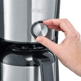 Espresso kávovar SEVERIN "TypeSwitch" s termální karafou, AromaSwitch pro výběr mezi 2 spařovacími profily, kávovar až na 10 šálků, 1000W, broušená nerez-černá, KA 4845