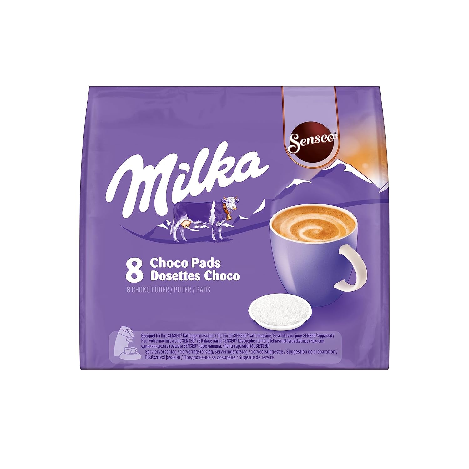 Senseo Milka Kakao Pads, 5 x 8 Getränke, 40 Kaffeepadů