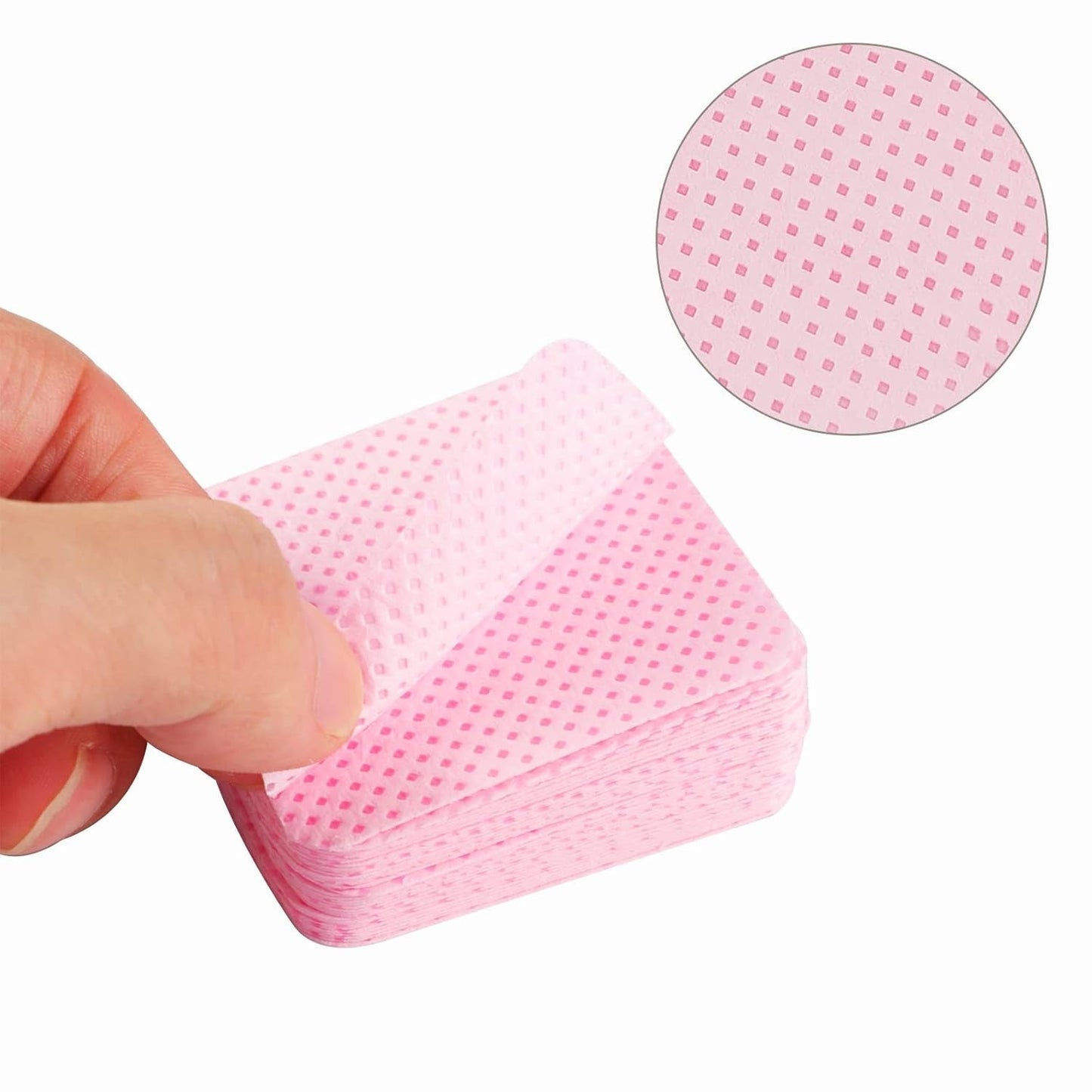 300 Stück Nagellackentferner Pads, Fusselfreie Nägel Wattepads Für Nägel Nagellackentferner Ubrousky na nehty Cleaner Gelnägel - Rosa