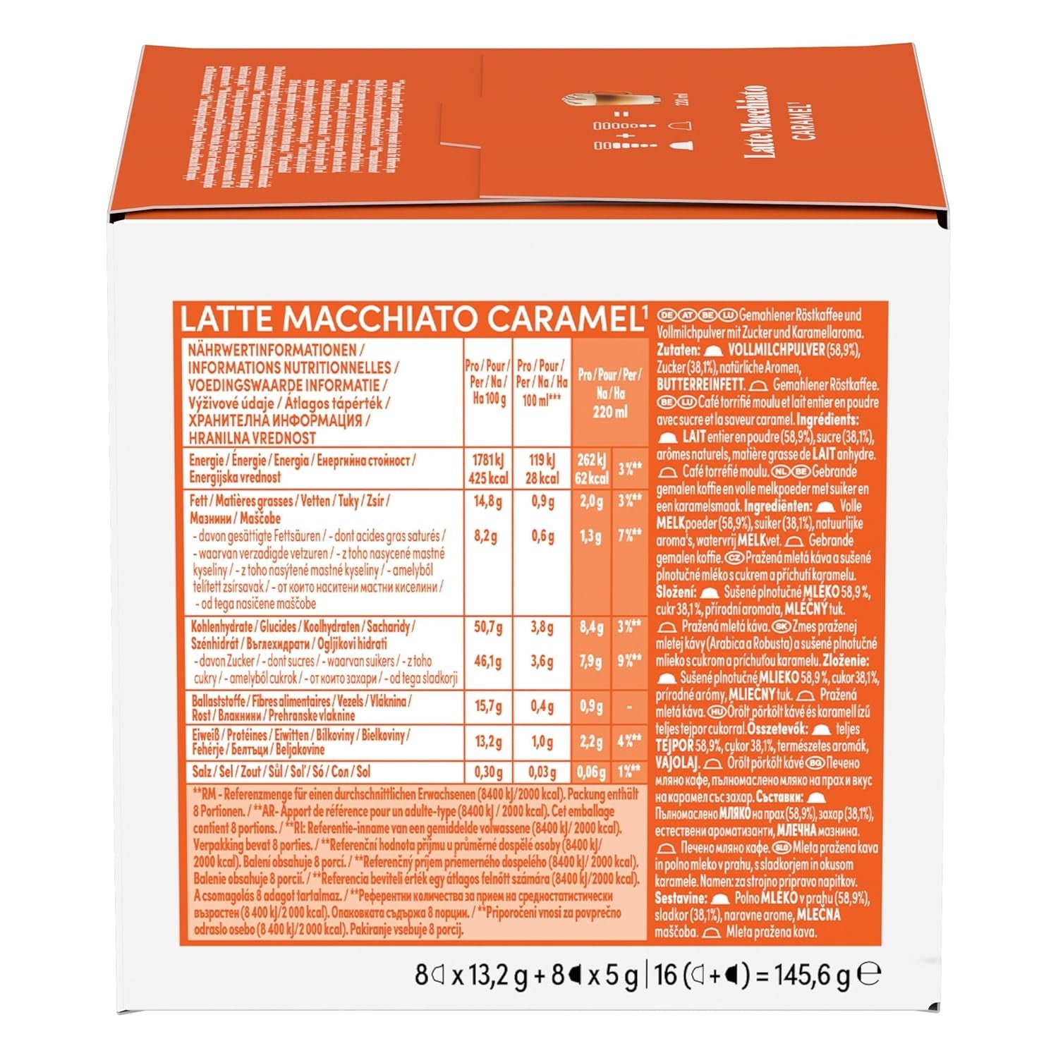 NESCAFÉ DOLCE GUSTO Latte Macchiato Caramel Kaffeekapseln 3er Pack (3 x 16 kapslí)
