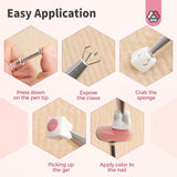 125 Nail Art Schwämme Und 4 Krallen Houba na nehty Metallgreifer Für Ombre Und Gradient Nageldesign, Nagelkunst-Schwamm Pinsel, Maniküre Zubehör Für Nägel, Nail Art Schwämme Für Babyboomer Effekte DIY