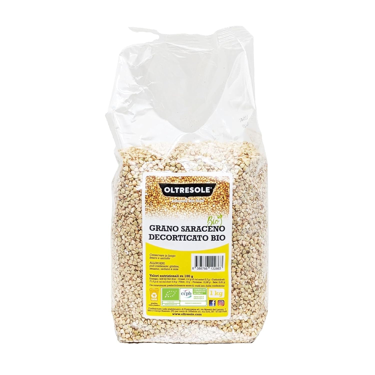 - Organic Buchweizen geschält 5 Kg - Getreide, nict wärmebehandelt, aus biologischem Anbau, Convenience Package