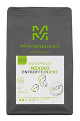 Martermühle Mexiko Bio Espressobohnen entkoffeiniert 1kg mittelkräftig I Arabica I Příchuť: Nugát, Zartbitterschokolade I Ganze Bio Espresso-Bohnen schonend geröstet, säurearm