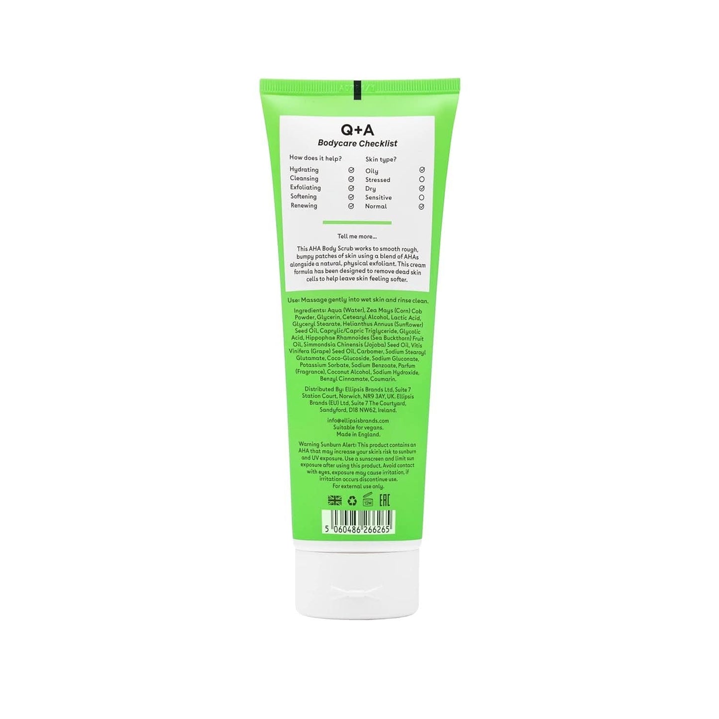 AHA peelingový tělový peeling, 250 ml Cosmetics and Beauty Naty Shop