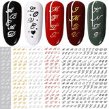 6 Blatt Nagelsticker Alte Alphabetzahlen Nagelaufkleber Selbtklebend Alte Briefe Nail Art Sticker Dekoration Nageldesign Zubehör