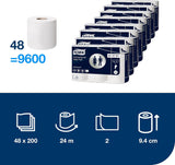 Toaletní papír Tork Small Roll White T4, Advanced, 2 vrstvý, 48 × 200 listů, 472161