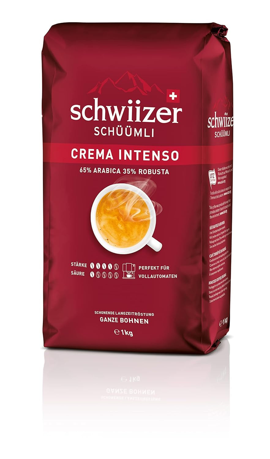 Schwiizer Schüümli Intenso, kapsle, mletá káva 1kg - Intenzita 4/5 - UTZ certifikát (balení 4 ks)