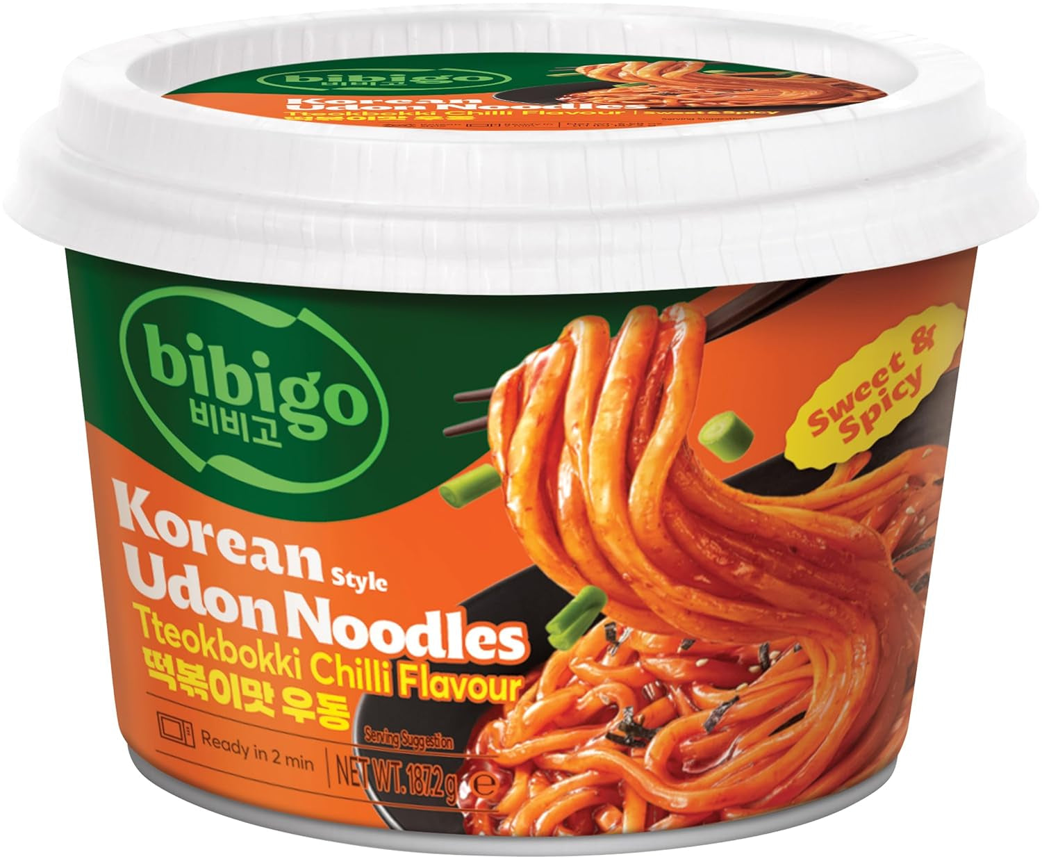 BIBIGO - Korean Chili Topokki Udon Noodles. Typ – (1 x 187,2G)