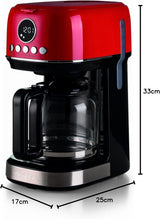 Espresso kávovar Ariete Moderna 1396 s filtrem pro přípravu americké kávy Až 15 šálků Skleněná karafa Topná deska LCD displej Vyjímatelné a omyvatelné filtry Bílé