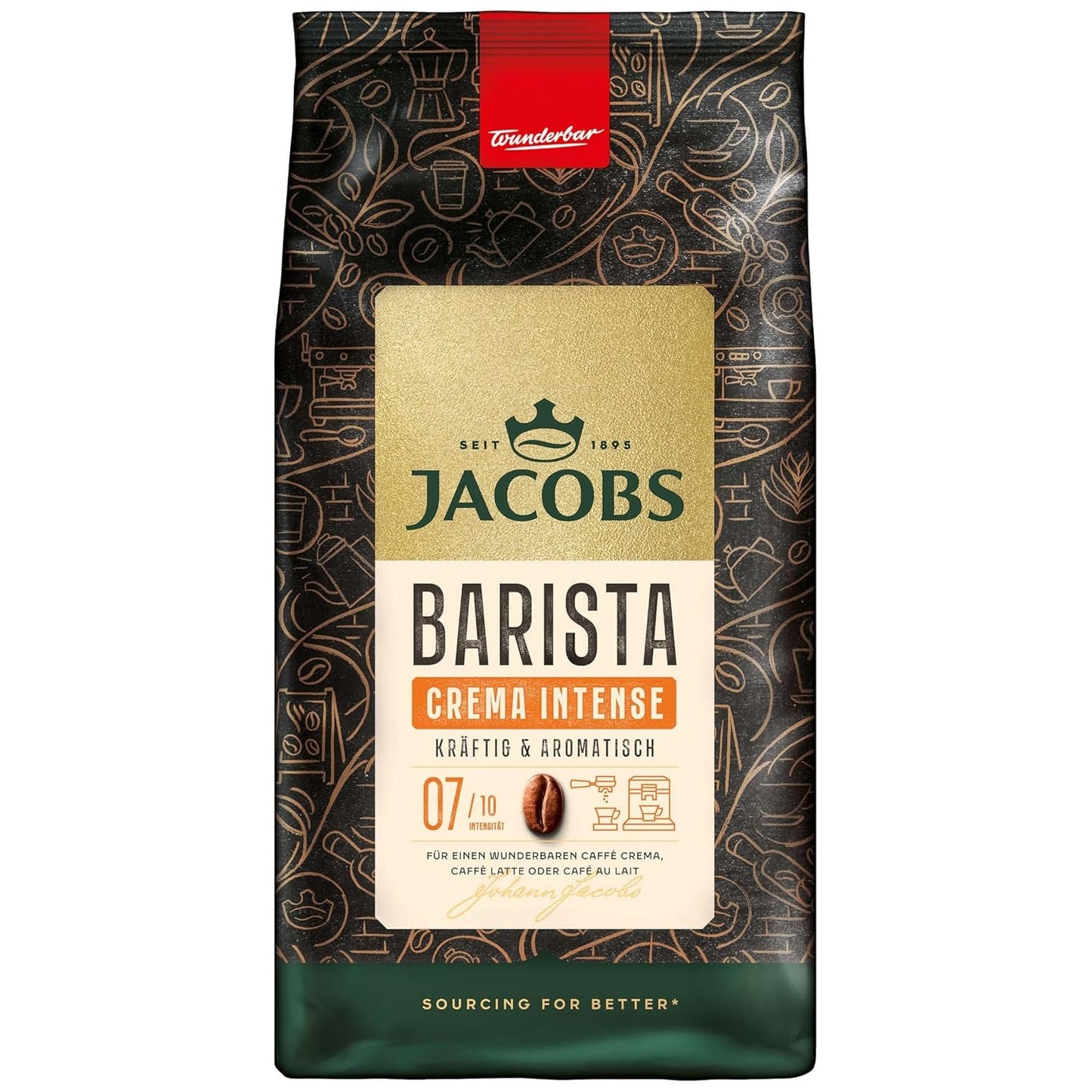 Celozrnná káva JACOBS Barista Editions Crema Intense (4 x 1 kg)