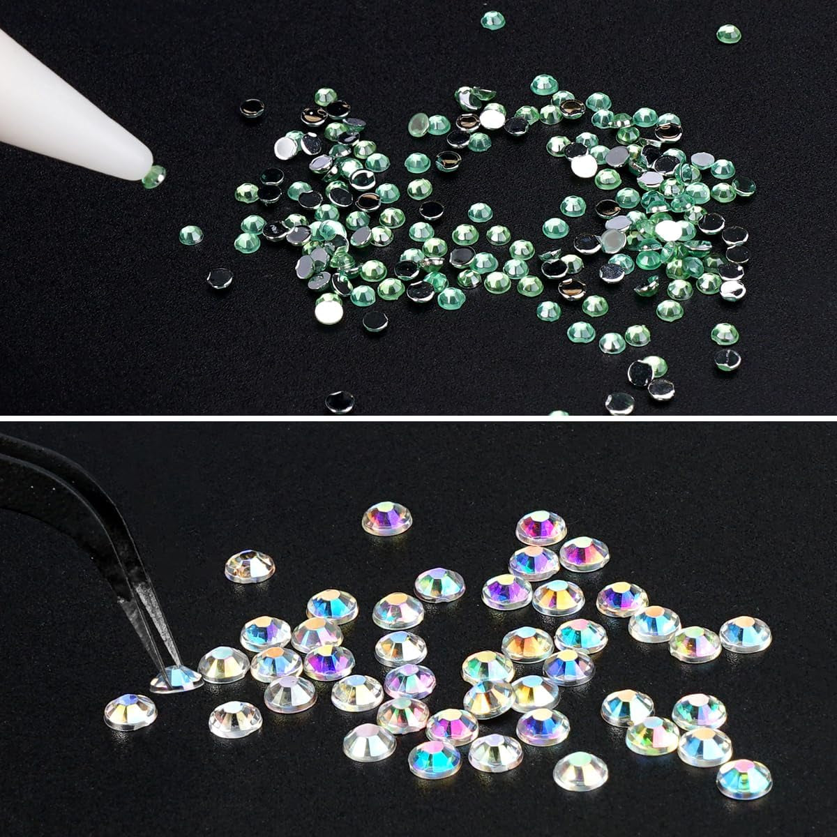 4600 Stück Strasssteine ​​​​Für Nägel, Nagel Glitzersteine ​​​​3 Verschiedene Stil Flache Nail Gems Nägel Steine ​​​​Klein Nagel Steinchen Mit Pinzette Und Strass Picker Dotting Pen Für Nägel/Kleidung/Handwerk
