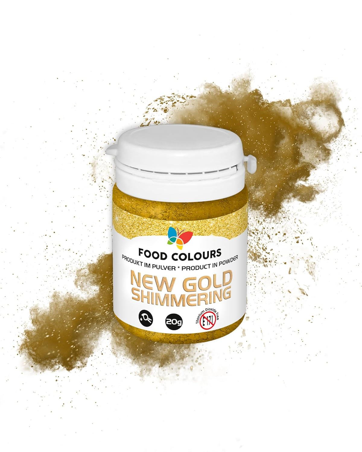 Jedlé třpytky s kovovým efektem, New Gold Shimmering, 20 gramů Glitter Naty Shop Default Title