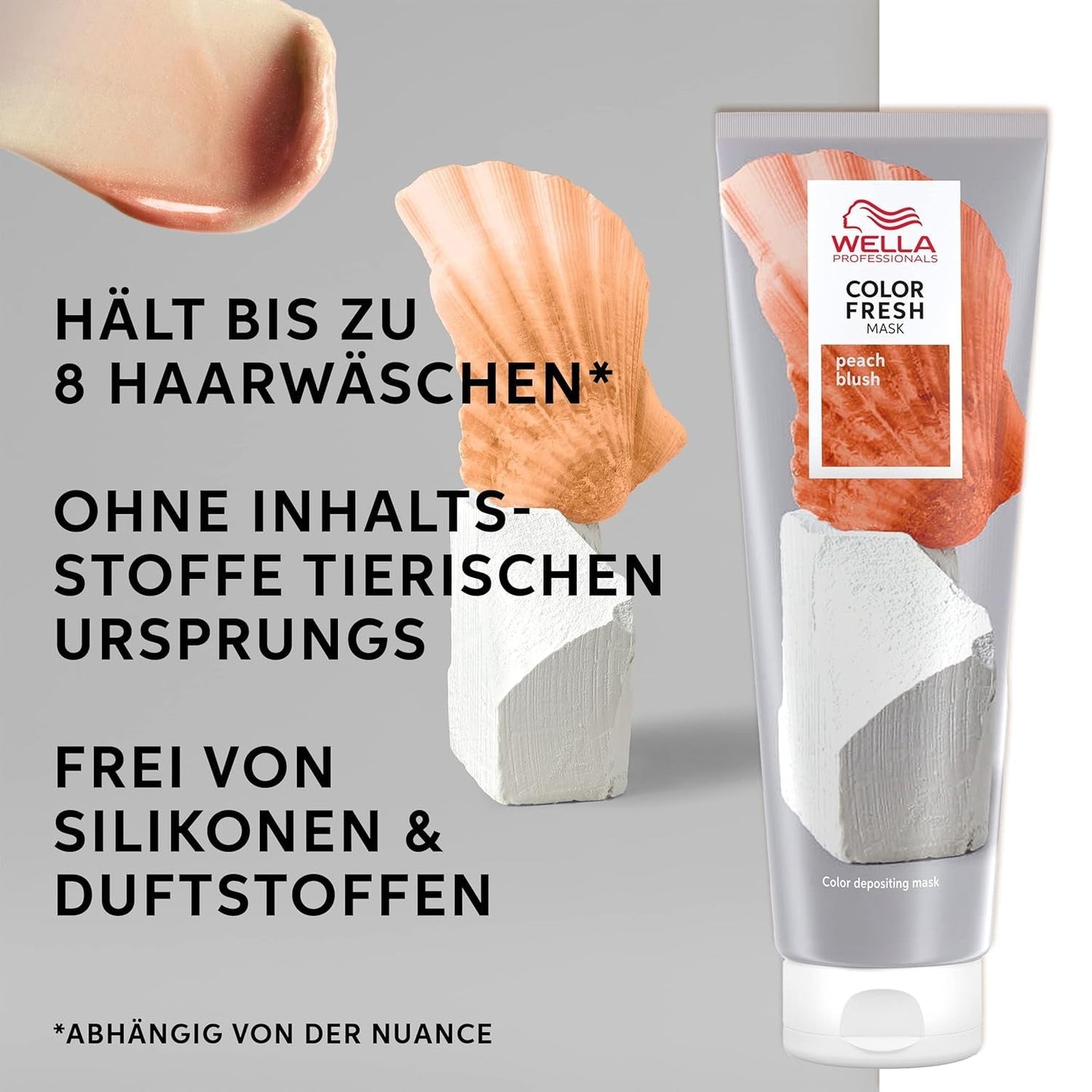 Wella Professionals Color Fresh Mask Peach Blush - vlasová kúra pro revitalizaci a změnu barvy vlasů - výživný odstín s avokádovým olejem - pro blond a zesvětlené vlasy - 150 ml Naty Shop Hair Mask