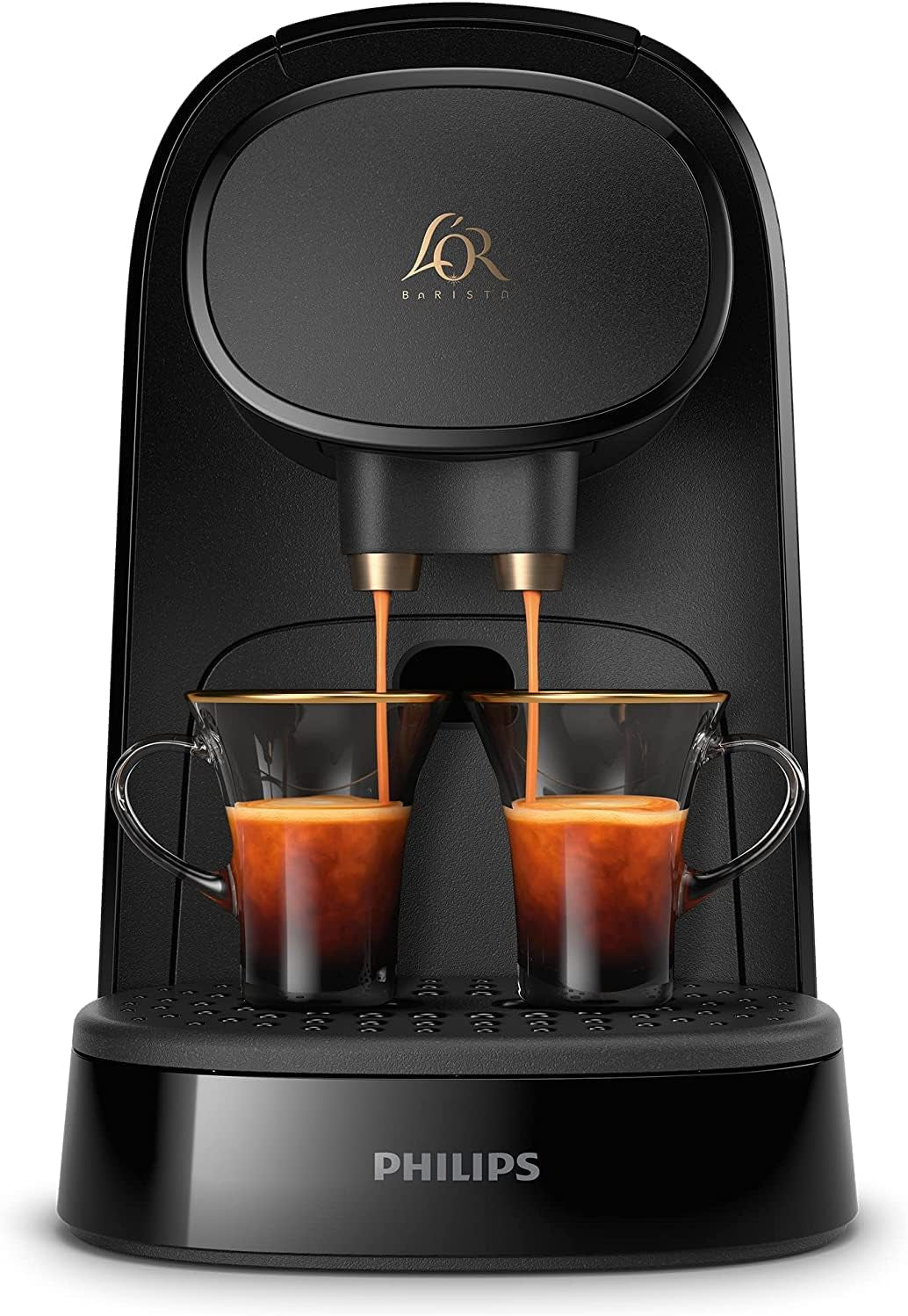 Kávovar na espresso na kapsle PHILIPS LM8012/60 – dvě dávky, dvojité potěšení, 1 nebo 2 šálky, Ristretto, Espresso, Lungo nebo Grand Café Long, dvojitá kapsle, originální kvalita espressa, klavírní černá