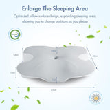 Polštář Elegear z paměťové pěny s chladivým povlakem na polštář Krk Bolest Polštář Boční Spací Polštář Ergonomický Polštář Ortopedický Polštář pro Spáč Záda Břišní 63X 10/14 X36Cm Krční ortopedické polštáře Naty Shop