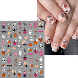 JMEOWIO Nálepka na nehty Halloween 9 Blatt Nálepka na nehty Selbtklebend Nagelaufkleber Dekoration Nageldesign Zubehör