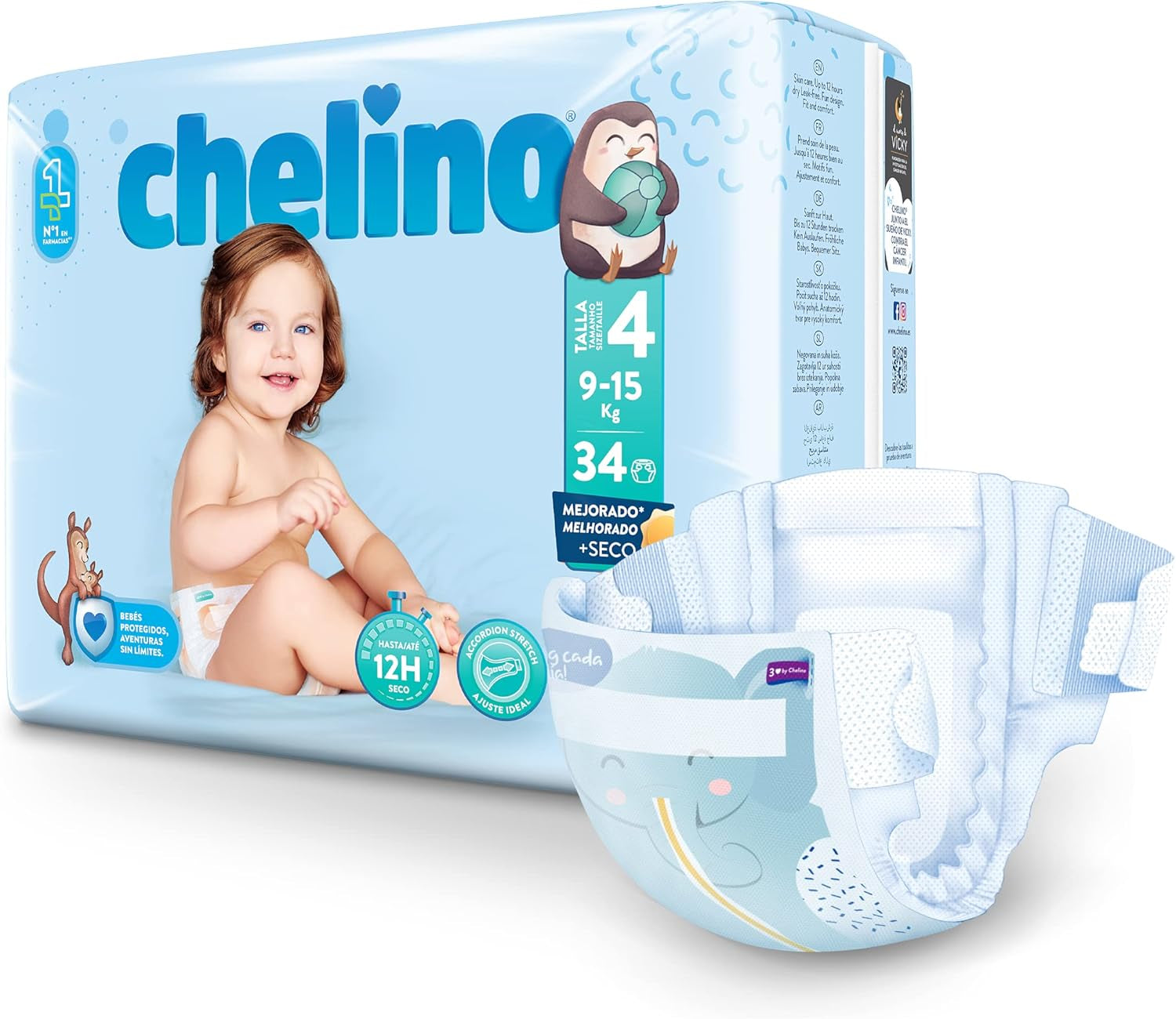 Dětské plenky Fashion & Love vel. 4 (9-15 kg), 34 kusů