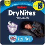 Absorpční pleny na noční pomočování DryNites pro chlapce 4-7 let (17-30 kg), Jumbo měsíční balení, počet 64