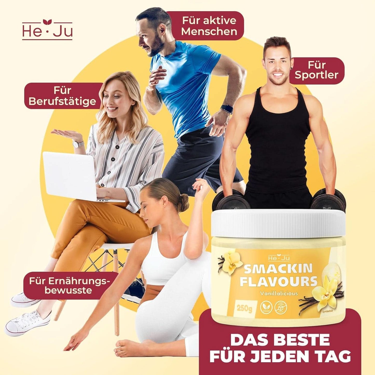 He-Ju, Prášek s vanilkovou příchutí, 250 gramů Aromas Naty Shop
