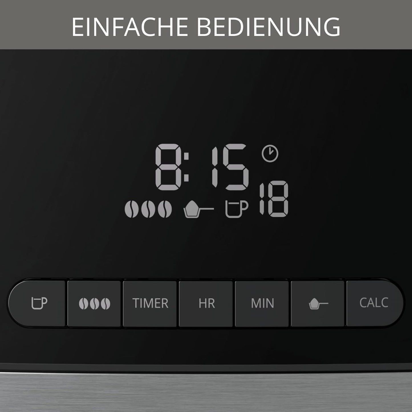 Krups Espresso kávovar KM8328 mletí s mlýnkem | 24hodinový časovač | Nádoba na obilí 180 g | Kapacita 1,25 l až pro 15 šálků kávy | Funkce automatického vypnutí | 3 nastavení mletí | Černý