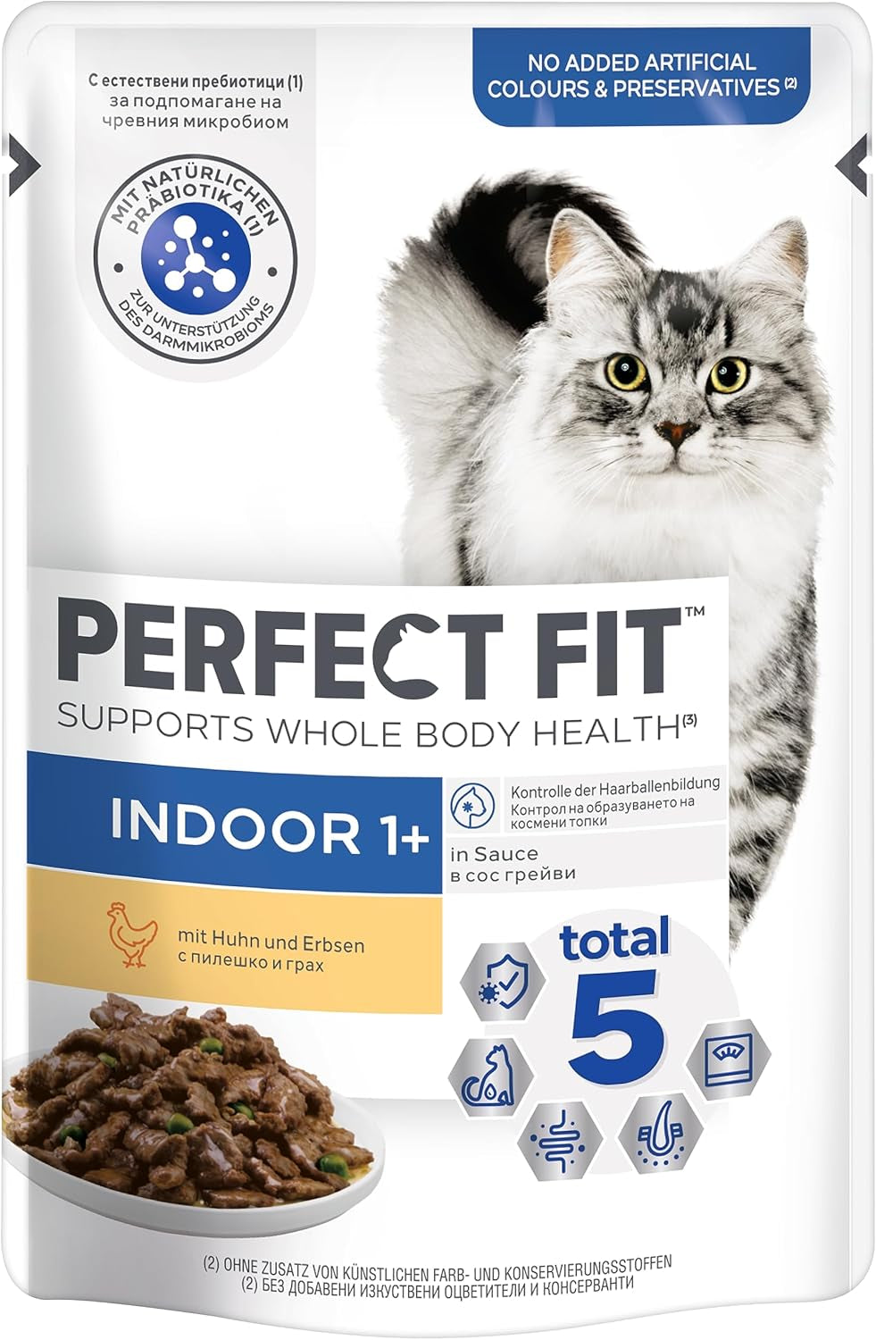 PERFECT FIT™ Sáčky pro kočky, vnitřní, s kuřecím masem, 12 x 85 g