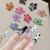 50ks 3D květinová kouzla na nehty, 3D gelové nail art, kouzla na nehty, barevné letní šperky, DIY doplňky na nehty, embosované krystaly květu ibišku, gradientní nail art pro ženy