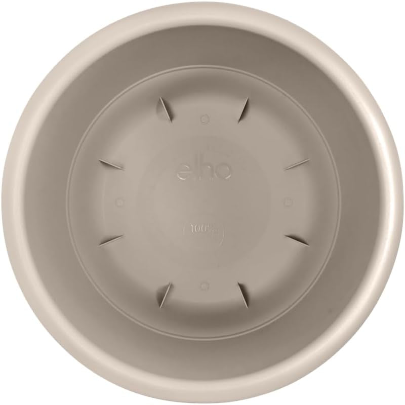 elho Amiga Round 30 - Vnitřní a venkovní květináč - 100% recyklovaný plast - Ø 29,5 x V 20,2 cm - Béžová/Mushroom Beige