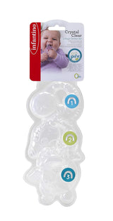 Infantino 316564-01 Transparentní kousací kroužky Infantino - Měkký kousací kroužek, vyrobený z netoxického materiálu, pro vývoj smyslů a podporu kousání, vícebarevný