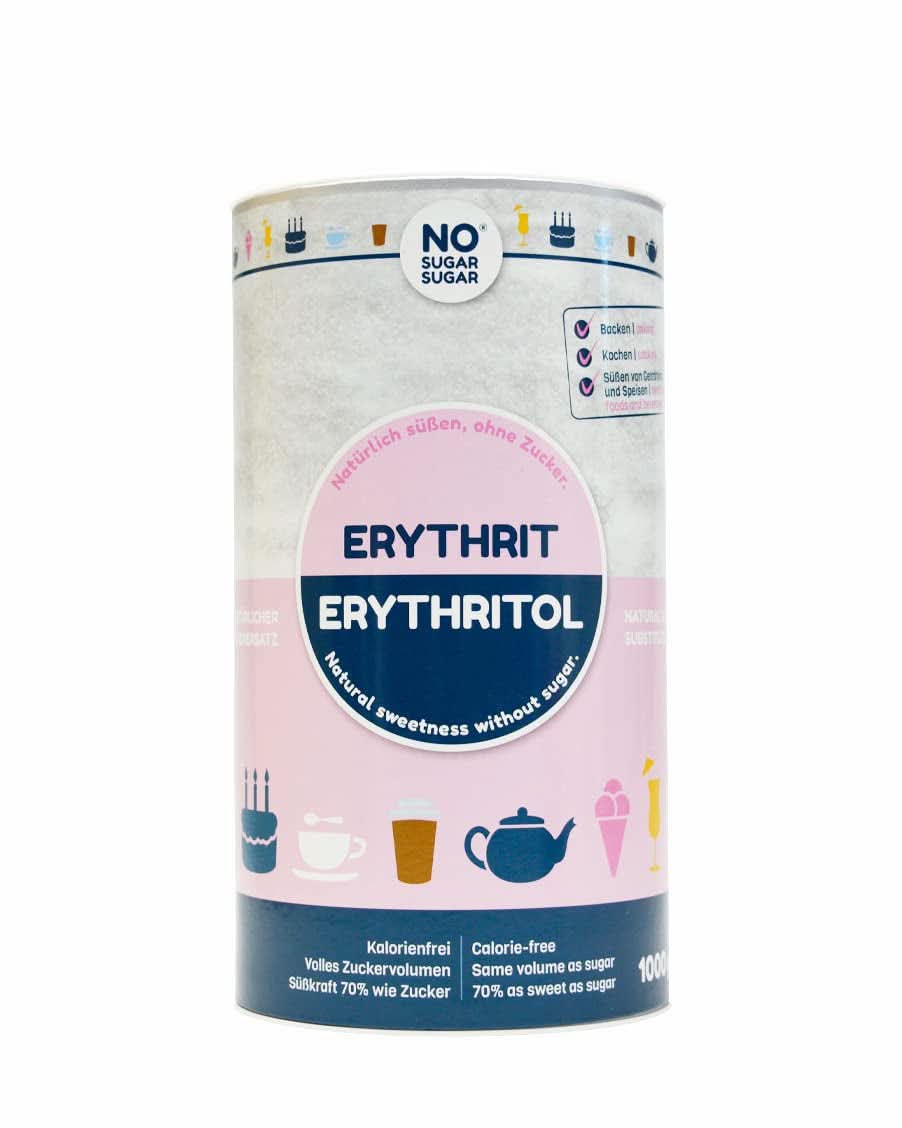 Bez cukru, přírodní Erythritol bez kalorií, použitelný jako náhražka cukru, 4,5 kg Sladidla Naty Shop 1 kg