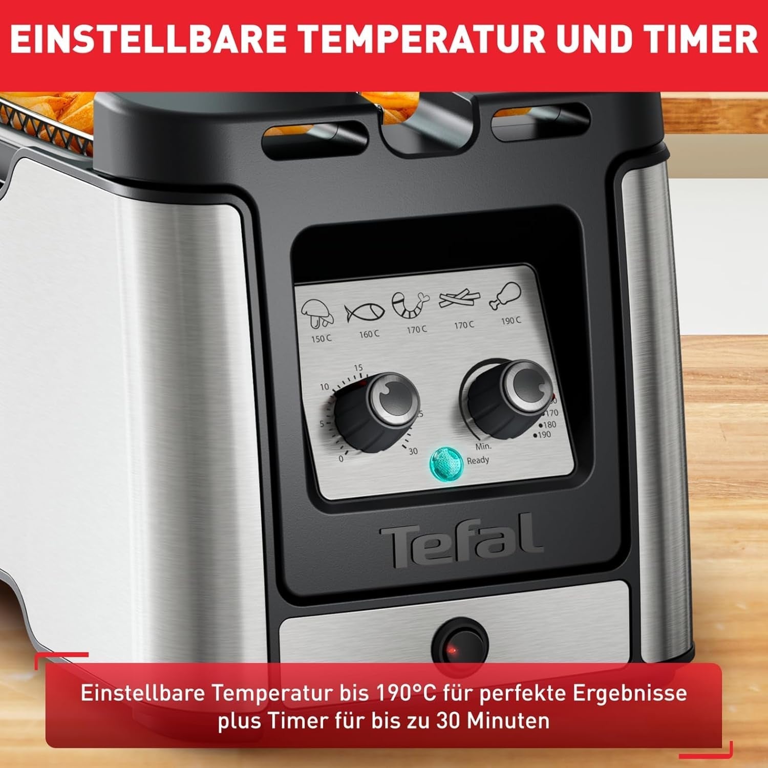 Fritéza Tefal FR600D Clear Duo, smažení s menším množstvím kouře a zápachu, kapacita 1,2 kg, termostat, časovač, velké průhledové okénko bez mlhy Domácí spotřebiče Naty Shop
