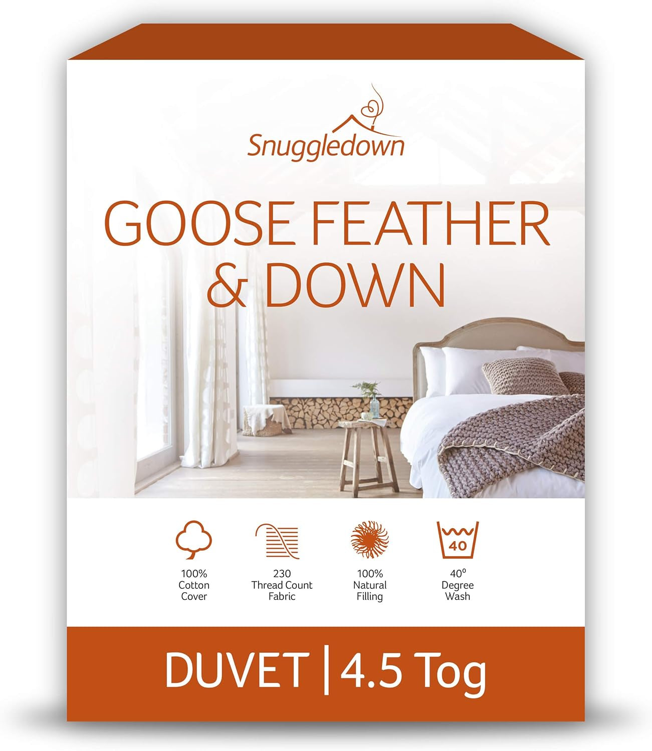 Přikrývka Snuggledown Freshwash Allergy, 13,5 Tog Zimní teplá, Bavlna, Bílá, Jednolůžková Přikrývky a přikrývky Naty Shop Manželská postel 4,5 Tog